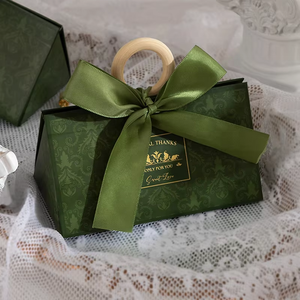 Triángulo de papel personalizado despedida de soltera Cajas de Regalo de dulces de boda con cinta para invitados con asa bolsa de joyería con logotipo - Product Image 6