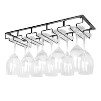 Porte-verres à vin créatif de style européen Porte-gobelets en métal au design moderne Porte-bouteilles à vin à l'envers à double rangée suspendu de luxe