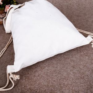 High Quality Fashion Customized Logo Printed Eco Cotton <b>Backpack</b> Cotton <b>Drawstring</b> Bag - Product Image 5