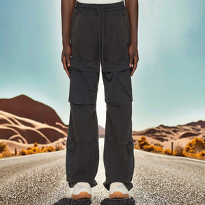 Vithas Industry Men's High Waist Gym Joggers 100% Cotton Canvas Waterproof Breathable Cargo Pants - Product Image 3