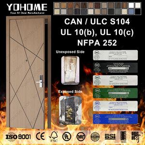 Puerta Interior de Madera de Alta Calidad para el Mercado Estadounidense de Guangdong Yohome, Puerta Interior de Madera con Estándares de EE. UU., Puerta Cortafuego con Certificación UL de 60 Minutos - Product Image 1