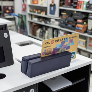 <span class=keywords><strong>Lecteur</strong></span> de cartes de crédit USB portable MSR003 en gros, ABS, bidirectionnel, compatible OPOS/JPOS, bande magnétique à 3 pistes - Product Image 1