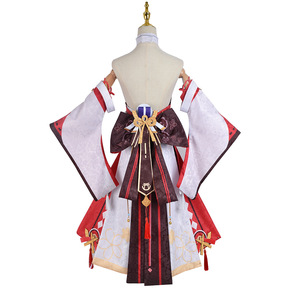 <span class=keywords><strong>Genshin</strong></span> Impact <span class=keywords><strong>Yae</strong></span> Miko Guuji <span class=keywords><strong>Yae</strong></span> Costume Femme Rose Cheveux Longs Perruque Robe Tenue de Fête Halloween Costumes de Fête - Product Image 5