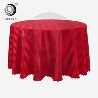 Nappe ronde en polyester rouge unie pour hôtel, restaurant, mariage, banquet, événements