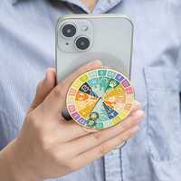 Horoscopes à la mode émail dur broche Portable plaqué or Roulette support pour téléphone poignée magnétique doigt poignée pour téléphone portable