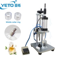 Machine de capsulage semi-automatique de bureau haut de gamme pour bouteilles de parfum, de boissons et de produits chimiques, grande capacité, en métal, marque YETO
