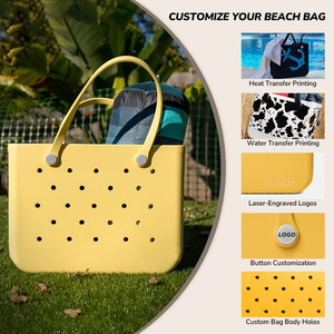 Sac de plage en EVA personnalisé avec logo, vente en gros d'usine, sac à main en caoutchouc tendance pour l'été, sac à dos étanche en silicone EVA - Product Image 5