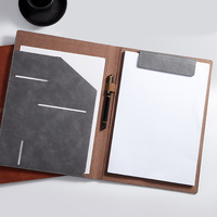 Carpetas de cubierta de cuero A4 personalizadas al por mayor, de nombre comercial portatarjetas, carpeta para presentación, portafolio de documentos, carpetas de archivos