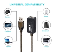 Kabel Ekstensi USB 2.0 Tipe A Male ke Female dengan Repeater Aktif