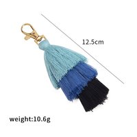 Glands porte-clés en gros multicolore trois couches cravate teinture glands sac voiture porte-clés breloque sac à main accessoires macramé porte-clés