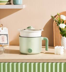 Casserole électrique 1,2 L, mini-cuiseur, revêtement antiadhésif, couvercle en verre trempé, cuiseur multifonction portable pour un usage domestique - Product Image 2