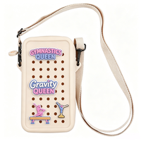 Sac bandoulière mini en silicone Chinfai avec fermeture éclair et compartiment intérieur, design mignon et tendance pour téléphone portable, idéal comme cadeau