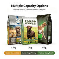 Sachet d'emballage alimentaire personnalisé pour animaux de compagnie, pochette souple à fond plat pour croquettes pour chiens et chats, emballage nutritionnel en plastique à quatre soudures grande capacité