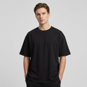 T-shirt surdimensionné personnalisé en coton peigné 240 GSM, 100 % coton, épaules tombantes, streetwear pour hommes, fabricant du Bangladesh - Product Image 3
