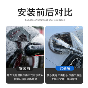 Housse de protection contre la pluie pour pistolet de charge, magnétique rond, diamètre 25cm, PVC transparent, universel, pour véhicules à énergie nouvelle - Product Image 3