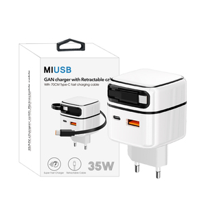 <span class=keywords><strong>Cargador</strong></span> de pared GaN 35W <span class=keywords><strong>Cargador</strong></span> de carga rápida para el hogar con <span class=keywords><strong>cable</strong></span> retráctil USB C para <span class=keywords><strong>iPhone</strong></span> 17 - Product Image 6