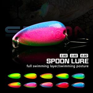 Esca a Cucchiaio Mini in Ottone OEM 2.5g/3.5g/5g, Colorata, Alta <span class=keywords><strong>Realismo</strong></span> per Trota, Pesce Persico, Salmone, Pesca in Acqua Dolce - Product Image 2