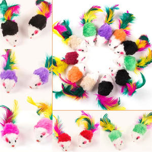 Cheap Small New Design Colorful Interesting Feather Stick Toy Mouse Shape <b>Cat</b> Toys - Product Image 5