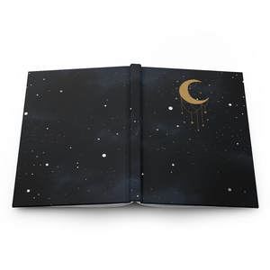 LABON 문 레이스 양장 저널 벨벳 매트 꿈 별이 빛나는 밤 달 천상의 줄 지어 저널 발현 일기 노트 - Product Image 6