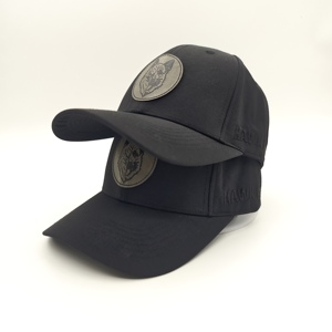 High Density 6 Panel Solid Color <b>Baseball</b> <b>Cap</b> Custom Leather Patch Low MOQ OEM Robust Durable Material Sustainable Apparel Piece - Product Image 3