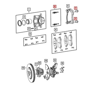 Kit de réparation d'étrier de frein Jeep Wrangler Liberty 68003706AA, pièces de rechange en fer zingué - Product Image 5