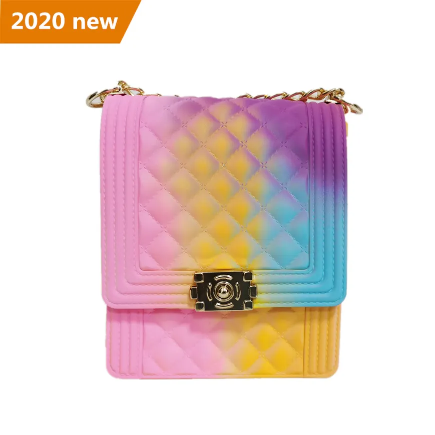 2020 nuove Signore di borsa <span class=keywords><strong>cina</strong></span> logo personalizzato sacchetti di fornitori di commercio all'ingrosso di Alta-end borsa della gelatina della borsa pursex