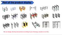 Tourniquet de contrôle d'accès anti-écrêtage IP66 à moteur brushless haute vitesse, design mince, avec détection RFID, QR, ESD, visage et empreinte digitale