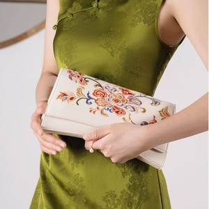 Graceful Delicate Stem Embroidery PU Synthetic Leather <strong>Clutch</strong> <strong>for</strong> <strong>Wedding</strong> <strong>Guest</strong> Reception luxury Envelope <strong>Bag</strong> - Product Image 3