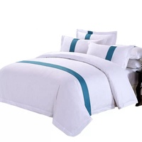 Parure de Lit d'Hôtel Sur Mesure en Satin 300TC 100% Coton 60*60S - Housse de Couette et Drap