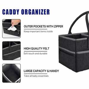 Organizador de Pañales para Bebé de 8 Bolsillos, Organizador de Pañales de Fieltro Plegable para Coche y Viajes con Compartimentos para Toallitas Húmedas - Product Image 3