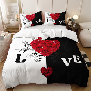 Rose Digital Print <strong>Bedding</strong> <strong>Set</strong> Queen <strong>Size</strong>, 100% Polyester M - Product Image 1