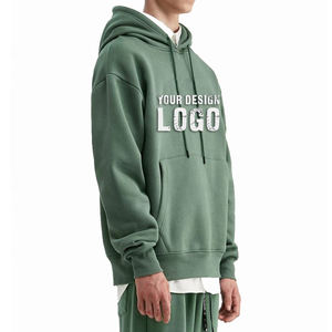 Low MOQ Custom Cotton Drawstring Oversized Men's Hoodie Outdoor Casual Heavyweight Drop Shoulder Loose Mens <b>Hoodies</b> - Product Image 3