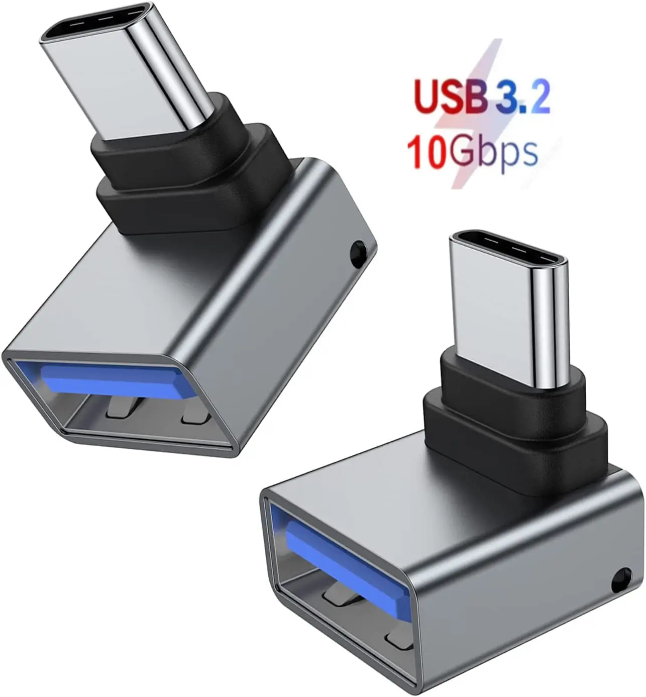 90 Degree Right Angle 10Gbps 3.2 USB Type C OTG Adapter for Macbook Xiaomi HUAWEI Samsung USB OTG Connector Phone Adapter