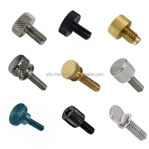 Sekrup Jempol Kenop Knurled Baja Tahan Karat Kuningan 1/4 ''M2 M3 M4 M5 M6 M8 5/16 18 Sekrup Mur Ulir Drive Kunci