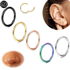 Tùy chỉnh titan thép G23 liền mạch Vòng mũi Vòng piercing môi Vòng Bông tai vách ngăn Vòng - Product Image 2