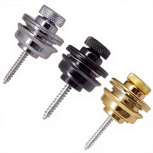 Serrure de ceinture de sécurité antidérapante en alliage de zinc bouton de sangle de guitare en métal avec pont de cerclage sécurisé - Product Image 1