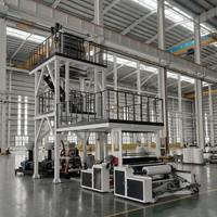 Extrudeuse de film soufflé automatique à trois couches ABC HDPE/LDPE/PE, machine de soufflage de film à haute vitesse, ligne de production de film