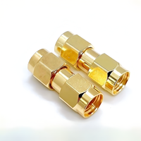 Conector Coaxial RF SMA-JJ Chapado en Oro, Tipo Recto, Adaptadores RF con Pin Interno para Comunicaciones Inalámbricas
