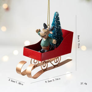 Adornos Colgantes Pequeños Personalizados de Hierro Ecológicos Hechos a Mano con Figuras de Papá Noel, Muñecos de Nieve y Renos - Product Image 6