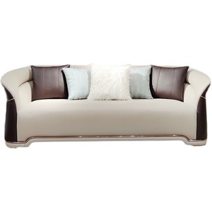 चमड़े के अनुभागीय सोफे आधुनिक लक्जरी आरामदायक विला लिविंग रूम फर्नीचर लकड़ी फ्रेम स्टेनलेस स्टील पैर वास्तविक चमड़े - Product Image 5