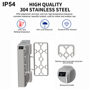 Barrière pivotante à prix d'usine en acier inoxydable, portillon automatique avec lecteur RFID et lecteur de carte faciale pour système de contrôle d'accès - Product Image 4