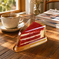 Boîte à gâteau triangulaire individuelle en plastique transparent, conteneur jetable pour tranches de cheesecake, emballage alimentaire de qualité pour mousse, pâtisserie et desserts