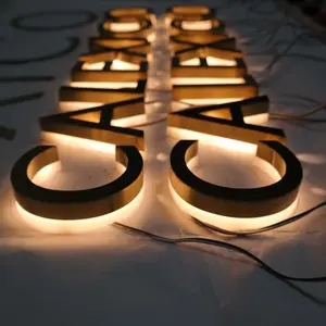 Letras de iluminación Led con Logo retroiluminado, letrero personalizado, letras decorativas, acrílico, retroiluminado