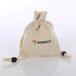 Juweel Cadeau Milieuvriendelijk Katoenen Canvas Tas Met Elegant Houten Kraal Katoenen Touw Handvat Voor Gebruik In De Winkel - Product Image 6