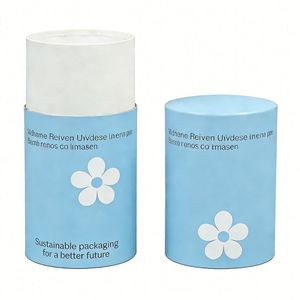 Eco-Friendly Recycled Matte Self Erecting Candle Tube Packaging Paper Tubes with Lid Wholesale Custom <b>Gift</b> <b>Box</b> - Product Image 2