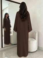 3-teiliges Muslimisches Outfit-Set Einfarbige Muslimische Strickjacke Kurze Weste Hose Weich Atmungsaktiv Klassisch Vielseitig Abaya Geeignet