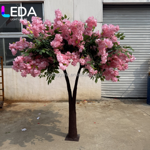 Arbre à fleurs de cerisier artificiel sur mesure LEDA, grand modèle, en soie artificielle rose et blanche, plantes artificielles pour décoration de mariage - Product Image 6