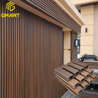 Gmart Foshan Panneaux muraux en bois pour plafond cannelé Panneaux muraux décoratifs en PVC Panneaux de revêtement extérieur en bois composite