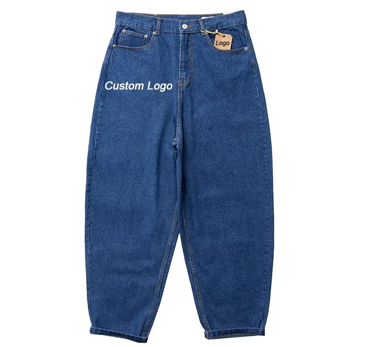 Custom logo printed baggy jeans for men embroidery baggy jeans baggy skate jeans