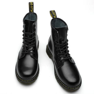 Bottes Martin montantes unisexe pour femme, classiques en cuir rigide, à perles, à lacets, avec bout lumineux, bottes d'hiver originales - Product Image 3